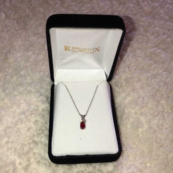 NIB Ruby Pendant Necklace - Picture 3 of 4